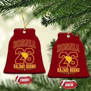 Lets Go Bosnia 2026 Hajmo Bosno Vintage Varsity Sports Style Ceramic Ornament Bosnia Herzegovina Map Soccer Lover Football Fan TS02 Print Your Wear