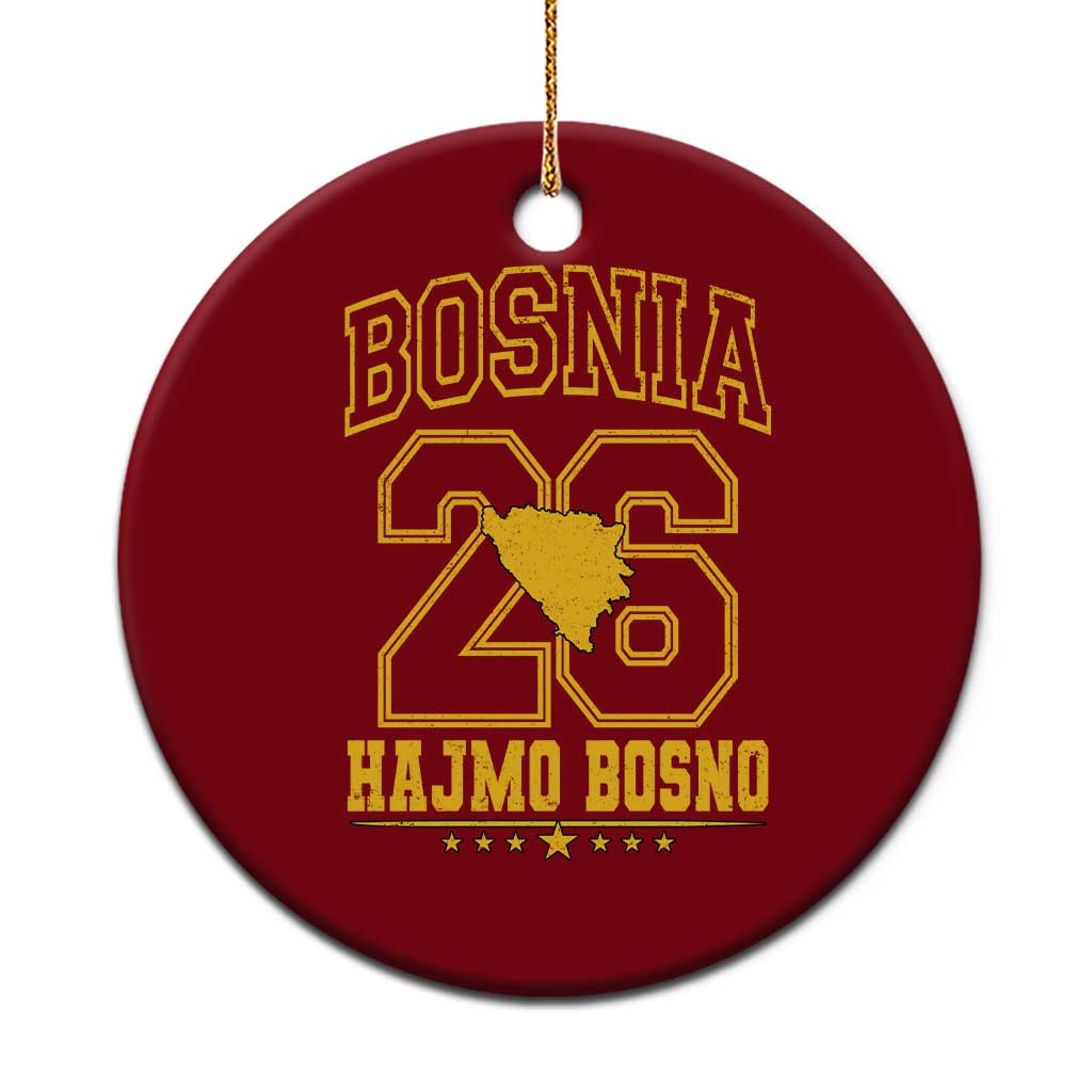 Lets Go Bosnia 2026 Hajmo Bosno Vintage Varsity Sports Style Ceramic Ornament Bosnia Herzegovina Map Soccer Lover Football Fan TS02 1pc Red Print Your Wear