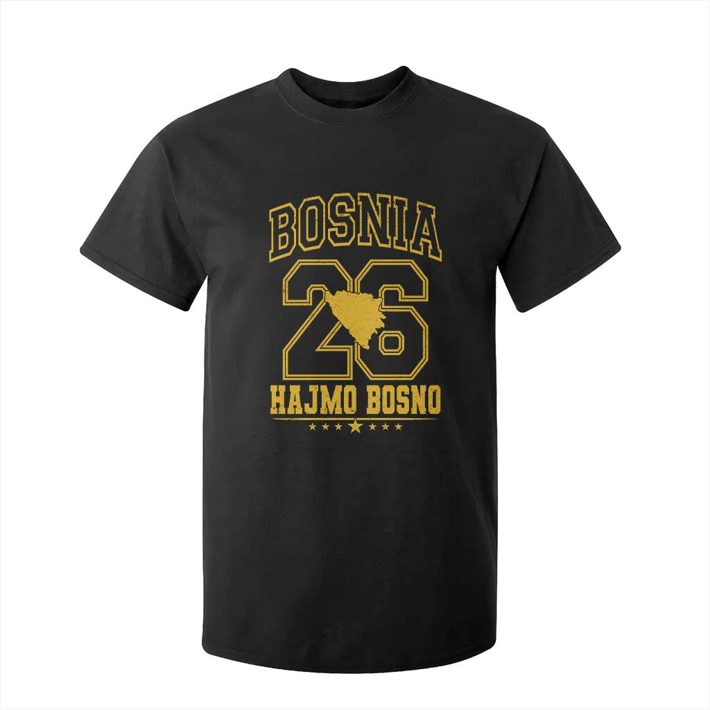 Lets Go Bosnia 2026 Hajmo Bosno Vintage Varsity Sports Style T Shirt For Kid Bosnia Herzegovina Map Soccer Lover Football Fan TS02 Black Print Your Wear