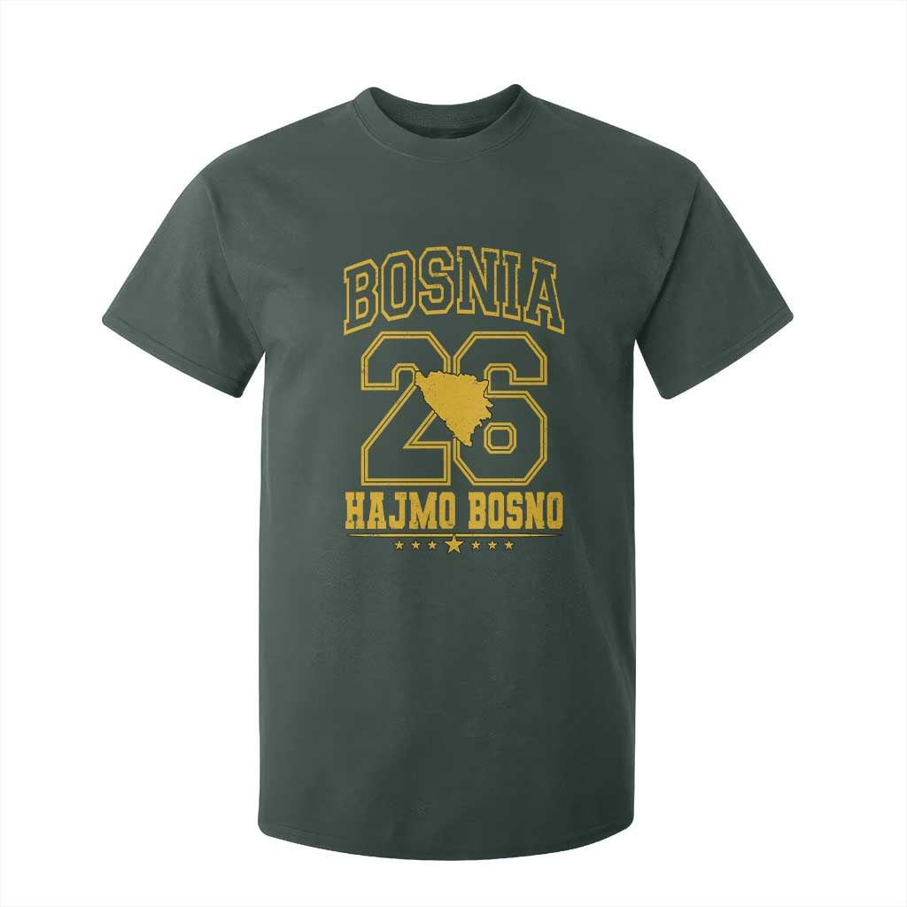 Lets Go Bosnia 2026 Hajmo Bosno Vintage Varsity Sports Style T Shirt For Kid Bosnia Herzegovina Map Soccer Lover Football Fan TS02 Dark Forest Green Print Your Wear