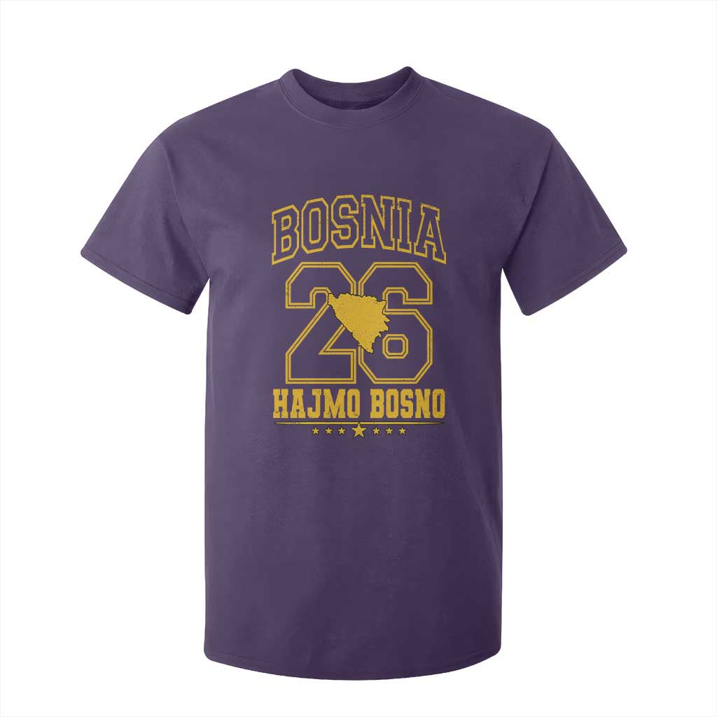 Lets Go Bosnia 2026 Hajmo Bosno Vintage Varsity Sports Style T Shirt For Kid Bosnia Herzegovina Map Soccer Lover Football Fan TS02 Purple Print Your Wear
