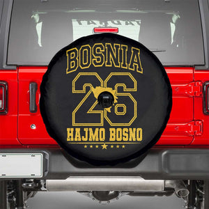 Lets Go Bosnia 2026 Hajmo Bosno Vintage Varsity Sports Style Spare Tire Cover Bosnia Herzegovina Map Soccer Lover Football Fan TS02 Black Print Your Wear