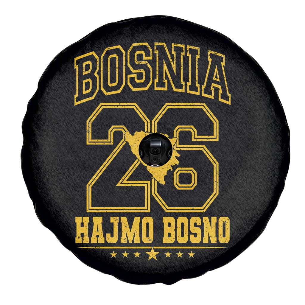 Lets Go Bosnia 2026 Hajmo Bosno Vintage Varsity Sports Style Spare Tire Cover Bosnia Herzegovina Map Soccer Lover Football Fan TS02 Print Your Wear