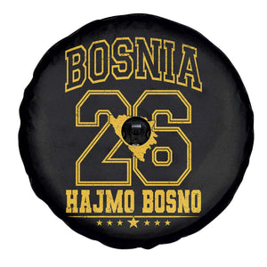 Lets Go Bosnia 2026 Hajmo Bosno Vintage Varsity Sports Style Spare Tire Cover Bosnia Herzegovina Map Soccer Lover Football Fan TS02 Print Your Wear