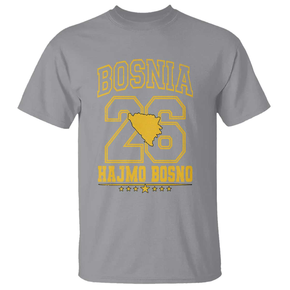Lets Go Bosnia 2026 Hajmo Bosno Vintage Varsity Sports Style T Shirt Bosnia Herzegovina Map Soccer Lover Football Fan TS02 Sport Gray Print Your Wear