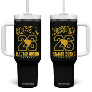 Lets Go Bosnia 2026 Hajmo Bosno Vintage Varsity Sports Style Tumbler With Handle Bosnia Herzegovina Map Soccer Lover Football Fan