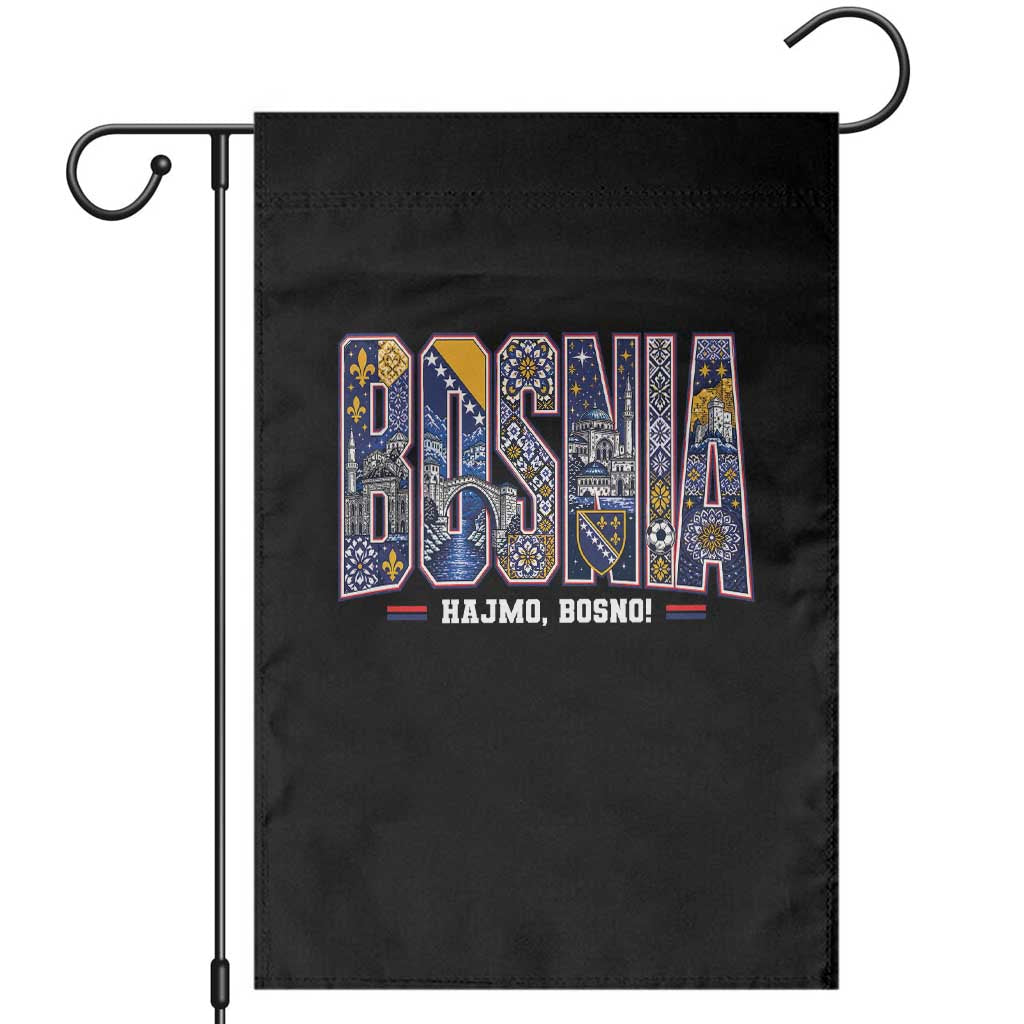 Lets Go Bosnia Heritage Hajmo Bosno Cultural Mosaic Pattern Garden Flag Bosnia Herzegovina Map Soccer Lover Football Fan