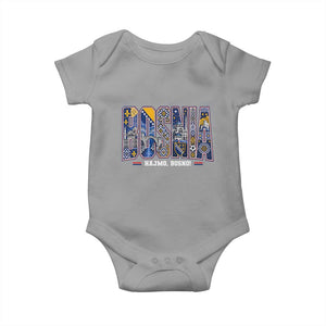 Lets Go Bosnia Heritage Hajmo Bosno Cultural Mosaic Pattern Baby Onesie Bosnia Herzegovina Map Soccer Lover Football Fan TS02 Sport Gray Print Your Wear