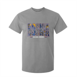 Lets Go Bosnia Heritage Hajmo Bosno Cultural Mosaic Pattern T Shirt For Kid Bosnia Herzegovina Map Soccer Lover Football Fan TS02 Sport Gray Print Your Wear