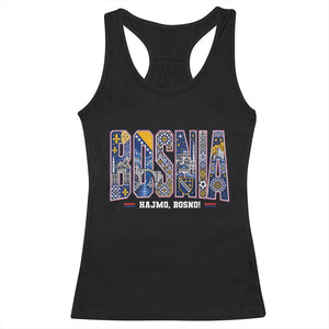 Lets Go Bosnia Heritage Hajmo Bosno Cultural Mosaic Pattern Racerback Tank Top Bosnia Herzegovina Map Soccer Lover Football Fan TS02 Black Print Your Wear