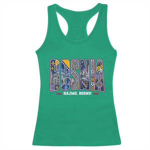 Lets Go Bosnia Heritage Hajmo Bosno Cultural Mosaic Pattern Racerback Tank Top Bosnia Herzegovina Map Soccer Lover Football Fan TS02 Irish Green Print Your Wear