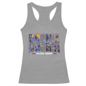 Lets Go Bosnia Heritage Hajmo Bosno Cultural Mosaic Pattern Racerback Tank Top Bosnia Herzegovina Map Soccer Lover Football Fan TS02 Sport Gray Print Your Wear