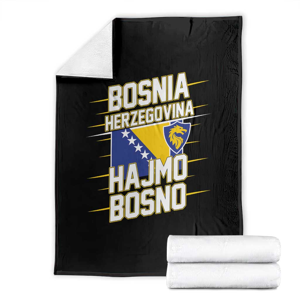 Lets Go Bosnia Herzegovina Hajmo Bosno Dragon Shield Throw Blanket Soccer Team Pride Football Fan Heritage
