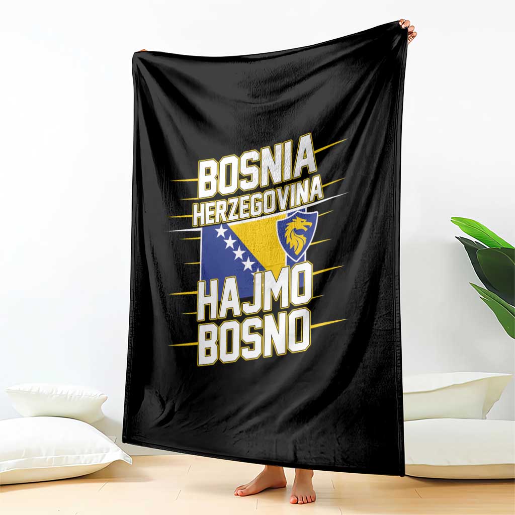 Lets Go Bosnia Herzegovina Hajmo Bosno Dragon Shield Throw Blanket Soccer Team Pride Football Fan Heritage