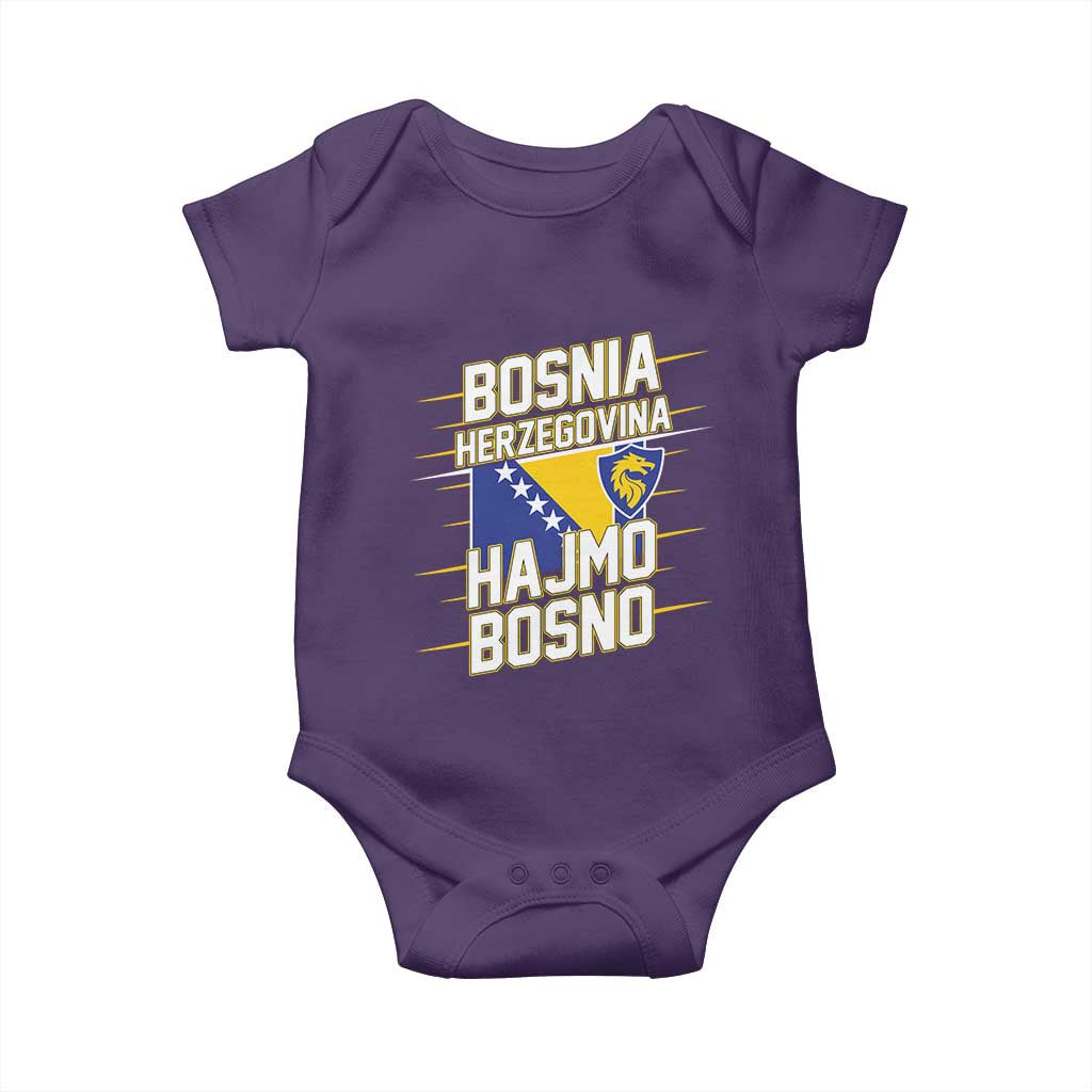 Lets Go Bosnia Herzegovina Hajmo Bosno Dragon Shield Baby Onesie Soccer Team Pride Football Fan Heritage TS02 Purple Print Your Wear