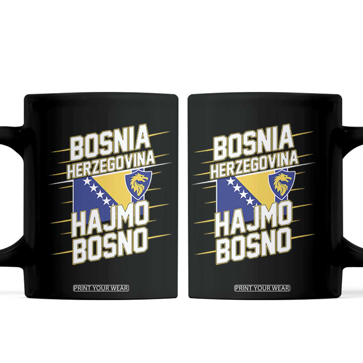 Lets Go Bosnia Herzegovina Hajmo Bosno Dragon Shield Coffee Mug Soccer Team Pride Football Fan Heritage