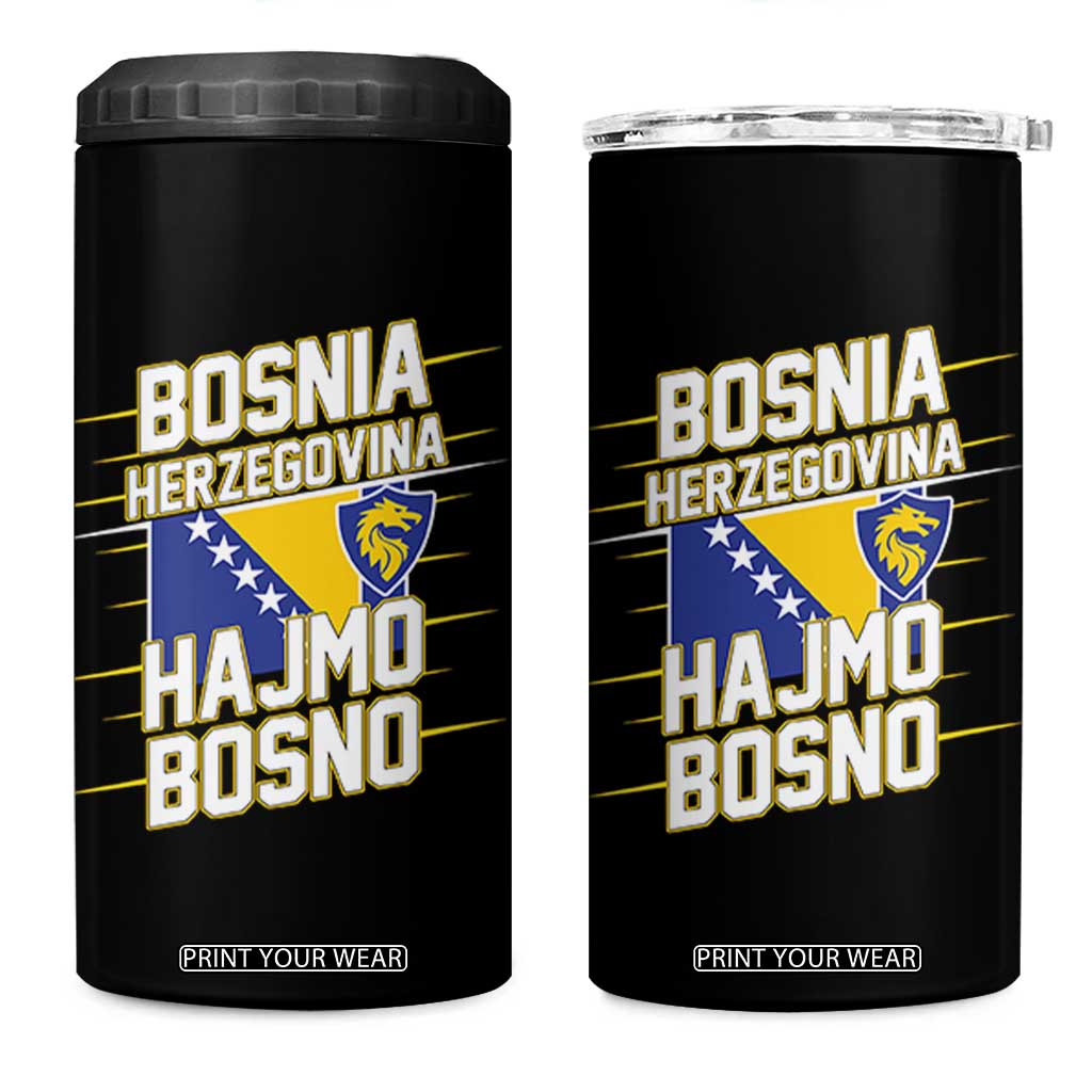 Lets Go Bosnia Herzegovina Hajmo Bosno Dragon Shield 4 in 1 Can Cooler Tumbler Soccer Team Pride Football Fan Heritage