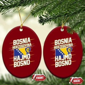 Lets Go Bosnia Herzegovina Hajmo Bosno Dragon Shield Ceramic Ornament Soccer Team Pride Football Fan Heritage