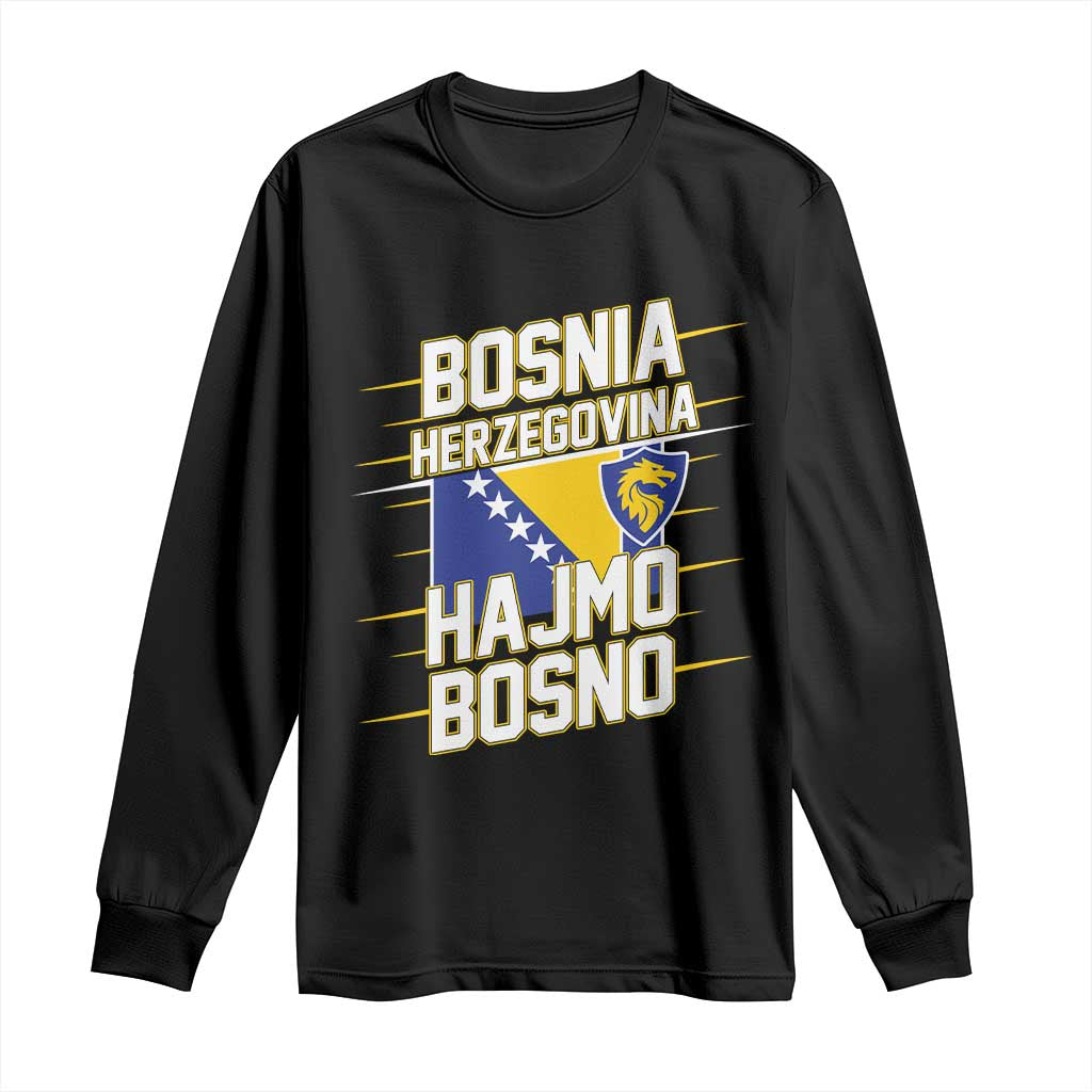 Lets Go Bosnia Herzegovina Hajmo Bosno Dragon Shield Long Sleeve Shirt Soccer Team Pride Football Fan Heritage TS02 Black Print Your Wear
