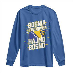 Lets Go Bosnia Herzegovina Hajmo Bosno Dragon Shield Long Sleeve Shirt Soccer Team Pride Football Fan Heritage TS02 Royal Blue Print Your Wear