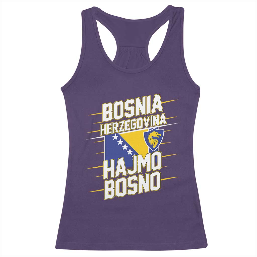 Lets Go Bosnia Herzegovina Hajmo Bosno Dragon Shield Racerback Tank Top Soccer Team Pride Football Fan Heritage TS02 Purple Print Your Wear