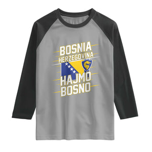 Lets Go Bosnia Herzegovina Hajmo Bosno Dragon Shield Raglan Shirt Soccer Team Pride Football Fan Heritage TS02 Sport Gray Black Print Your Wear