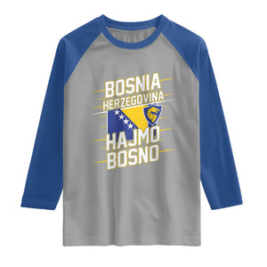 Lets Go Bosnia Herzegovina Hajmo Bosno Dragon Shield Raglan Shirt Soccer Team Pride Football Fan Heritage TS02 Sport Gray Royal Print Your Wear