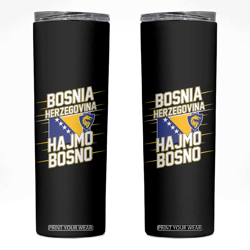 Lets Go Bosnia Herzegovina Hajmo Bosno Dragon Shield Skinny Tumbler Soccer Team Pride Football Fan Heritage