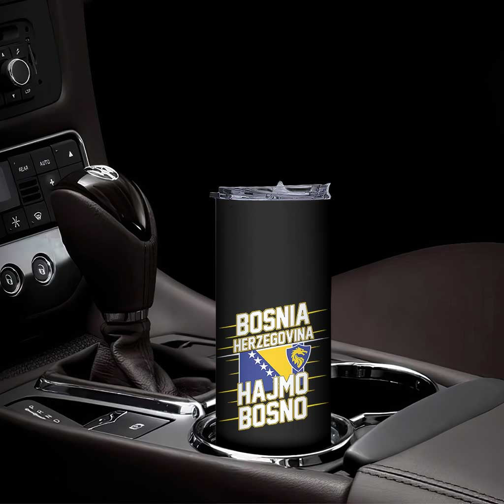 Lets Go Bosnia Herzegovina Hajmo Bosno Dragon Shield Skinny Tumbler Soccer Team Pride Football Fan Heritage