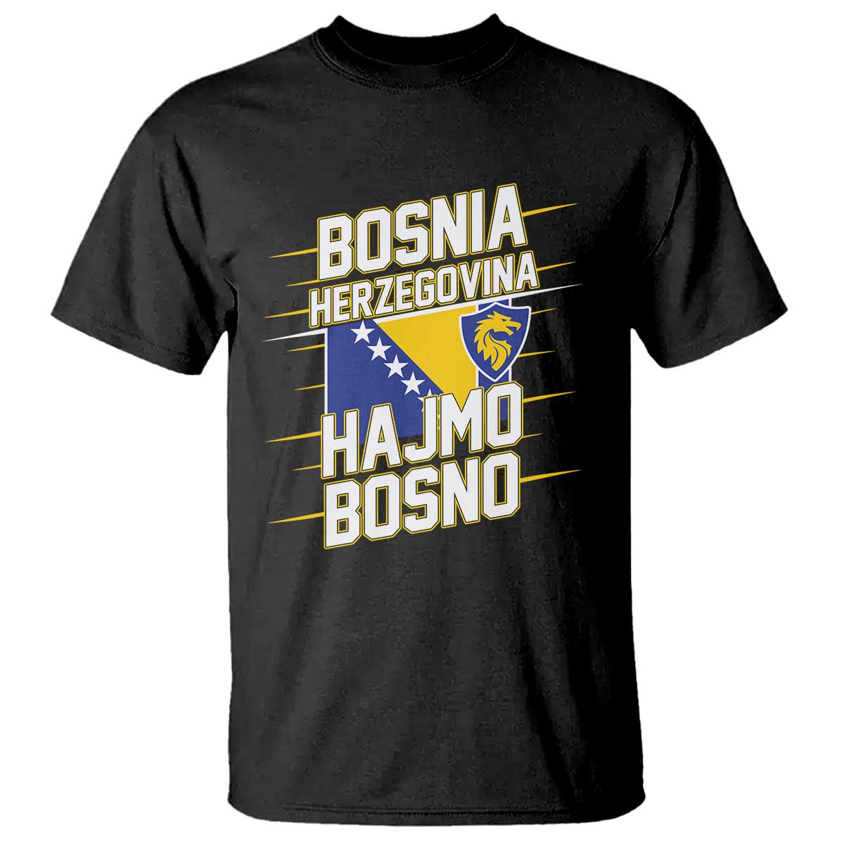 Lets Go Bosnia Herzegovina Hajmo Bosno Dragon Shield T Shirt Soccer Team Pride Football Fan Heritage TS02 Black Print Your Wear