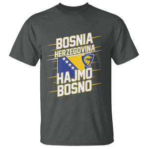 Lets Go Bosnia Herzegovina Hajmo Bosno Dragon Shield T Shirt Soccer Team Pride Football Fan Heritage TS02 Dark Heather Print Your Wear