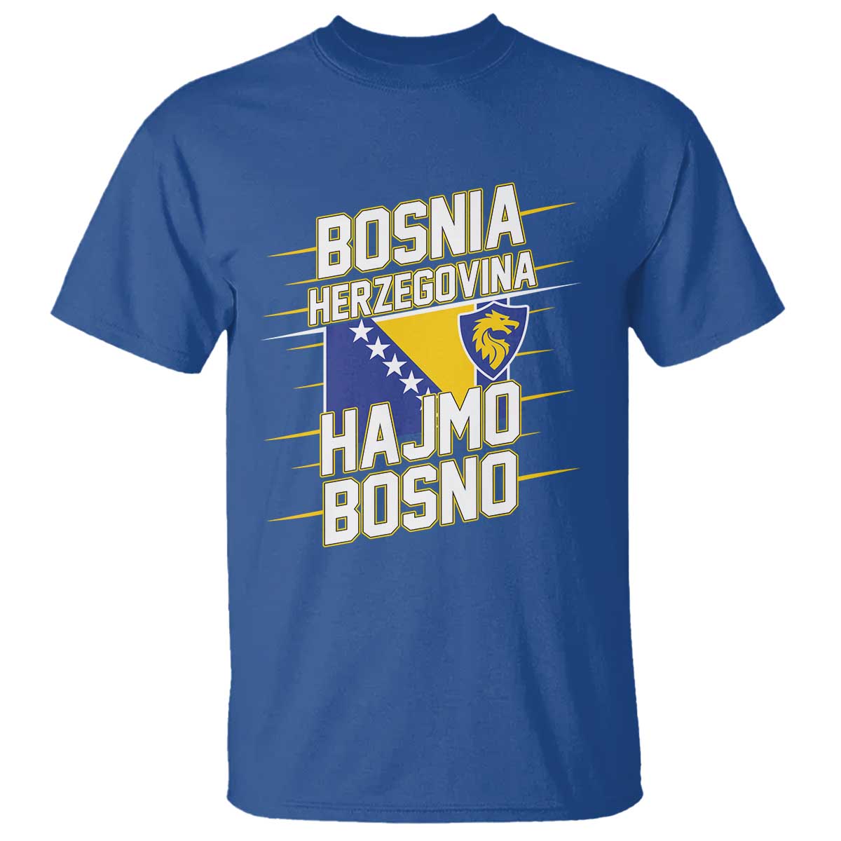 Lets Go Bosnia Herzegovina Hajmo Bosno Dragon Shield T Shirt Soccer Team Pride Football Fan Heritage TS02 Royal Blue Print Your Wear