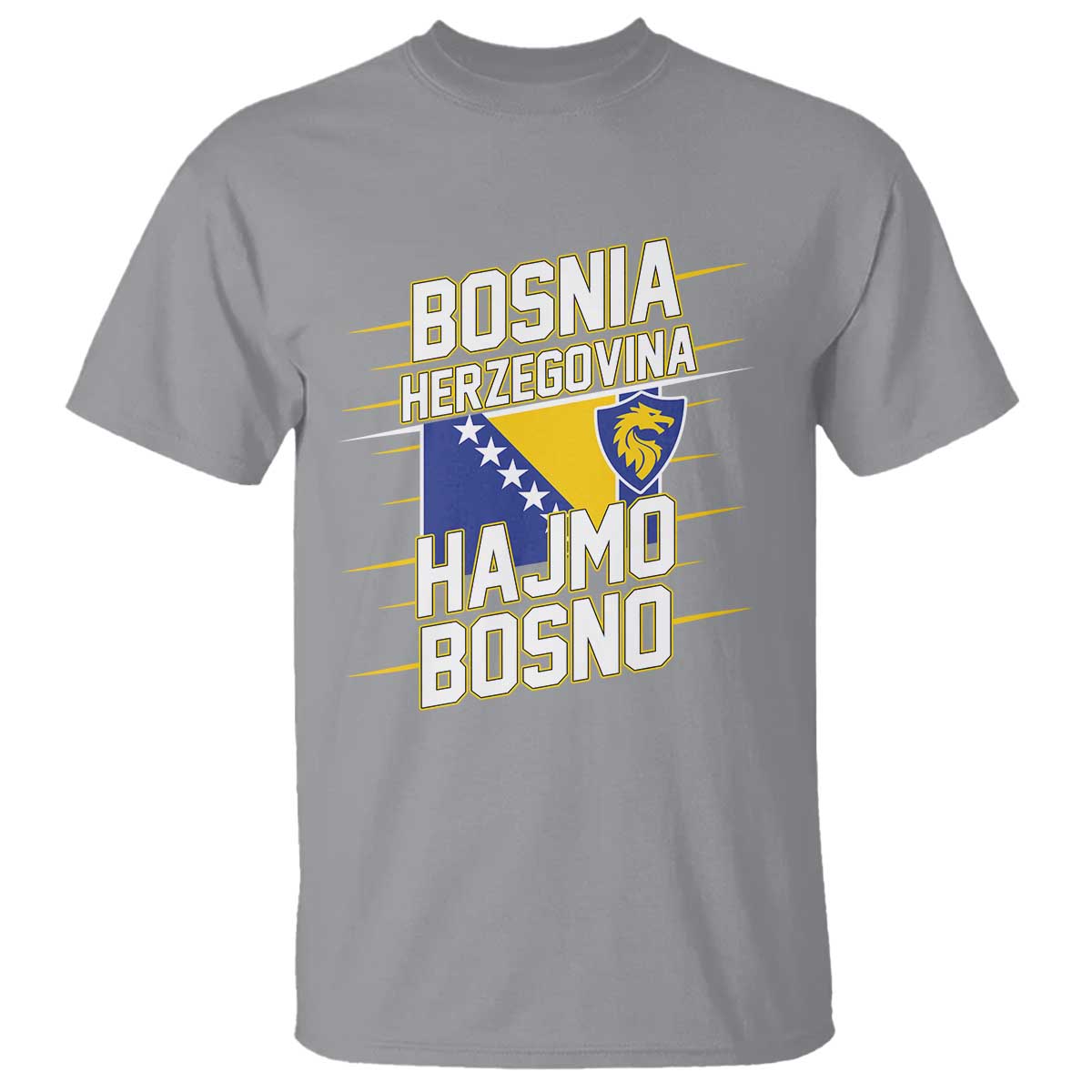 Lets Go Bosnia Herzegovina Hajmo Bosno Dragon Shield T Shirt Soccer Team Pride Football Fan Heritage TS02 Sport Gray Print Your Wear