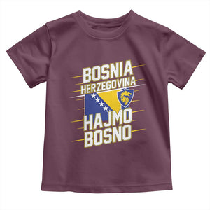 Lets Go Bosnia Herzegovina Hajmo Bosno Dragon Shield Toddler T Shirt Soccer Team Pride Football Fan Heritage TS02 Maroon Print Your Wear