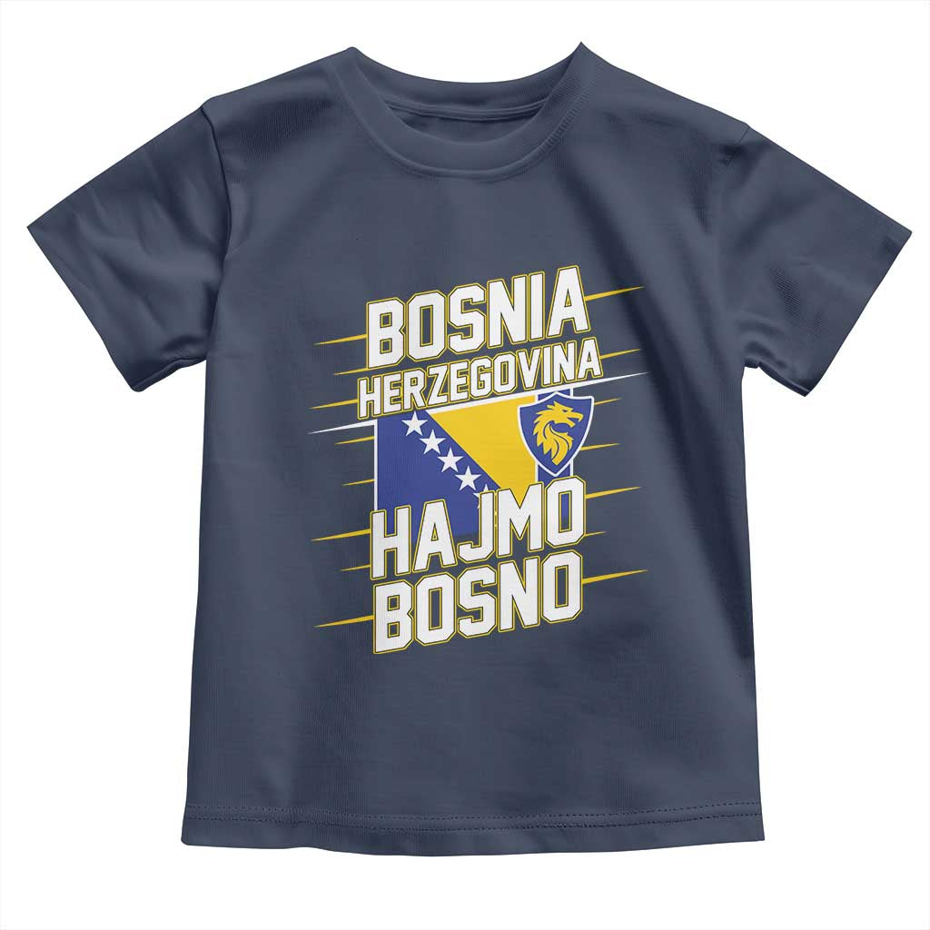 Lets Go Bosnia Herzegovina Hajmo Bosno Dragon Shield Toddler T Shirt Soccer Team Pride Football Fan Heritage TS02 Navy Print Your Wear