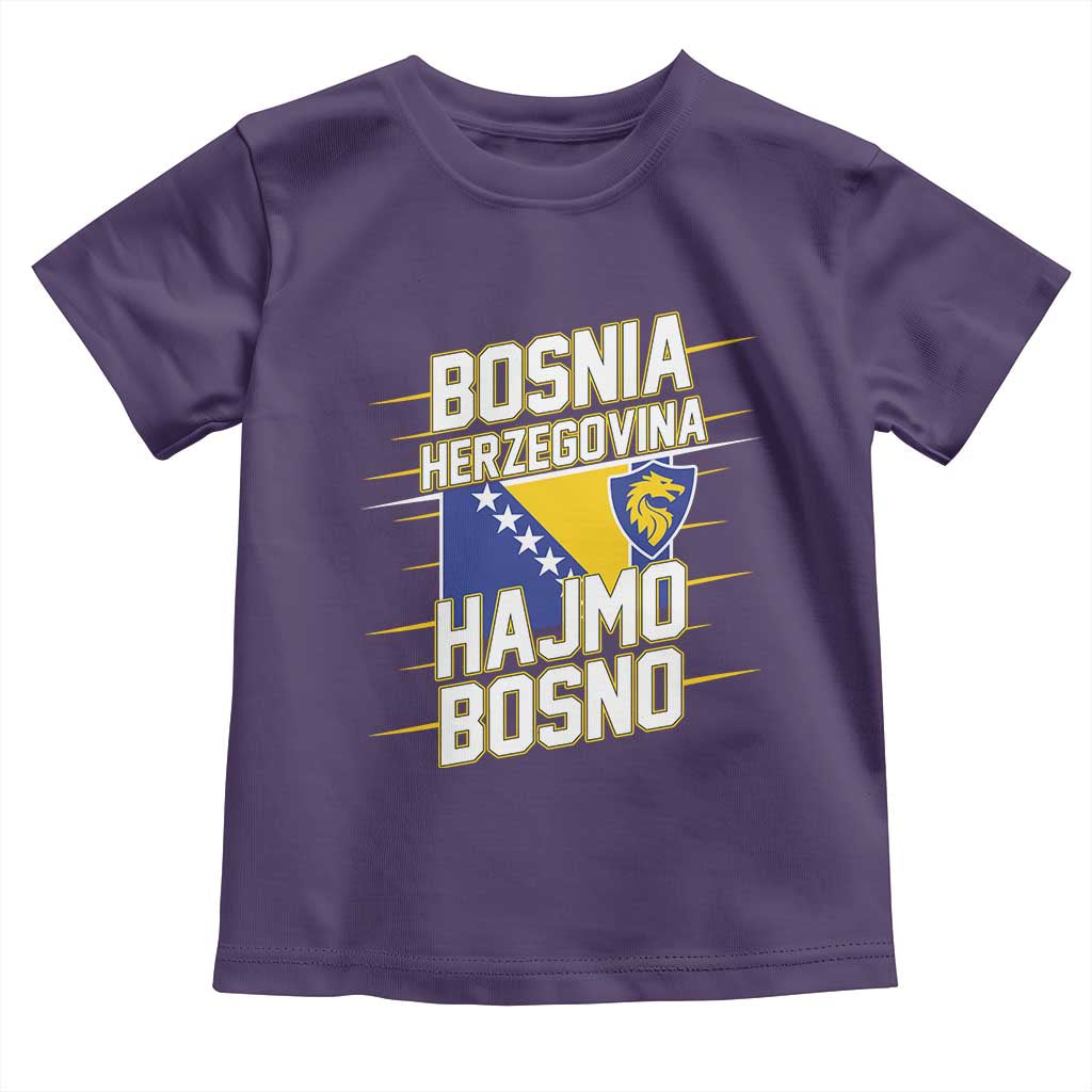 Lets Go Bosnia Herzegovina Hajmo Bosno Dragon Shield Toddler T Shirt Soccer Team Pride Football Fan Heritage TS02 Purple Print Your Wear
