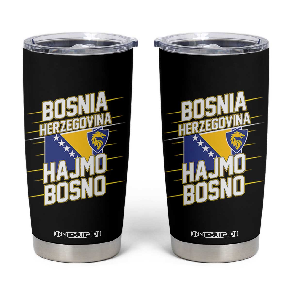 Lets Go Bosnia Herzegovina Hajmo Bosno Dragon Shield Tumbler Cup Soccer Team Pride Football Fan Heritage