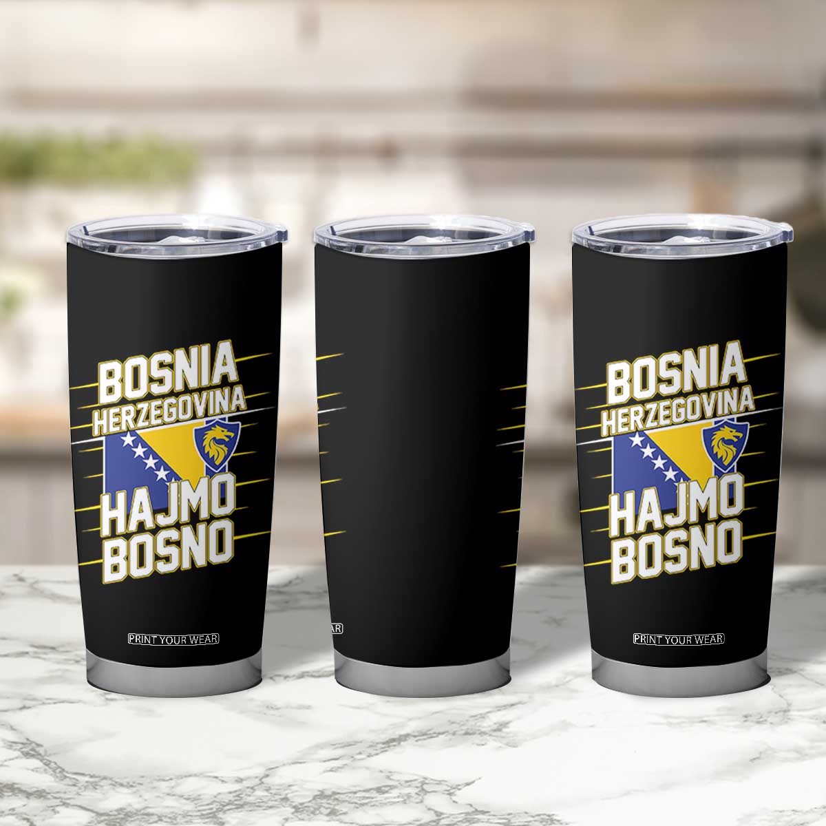 Lets Go Bosnia Herzegovina Hajmo Bosno Dragon Shield Tumbler Cup Soccer Team Pride Football Fan Heritage