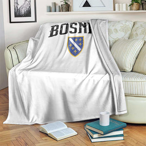Vintage Bosnia Coat of Arms Minimalist Throw Blanket Golden Lily Heritage Shield Graphic