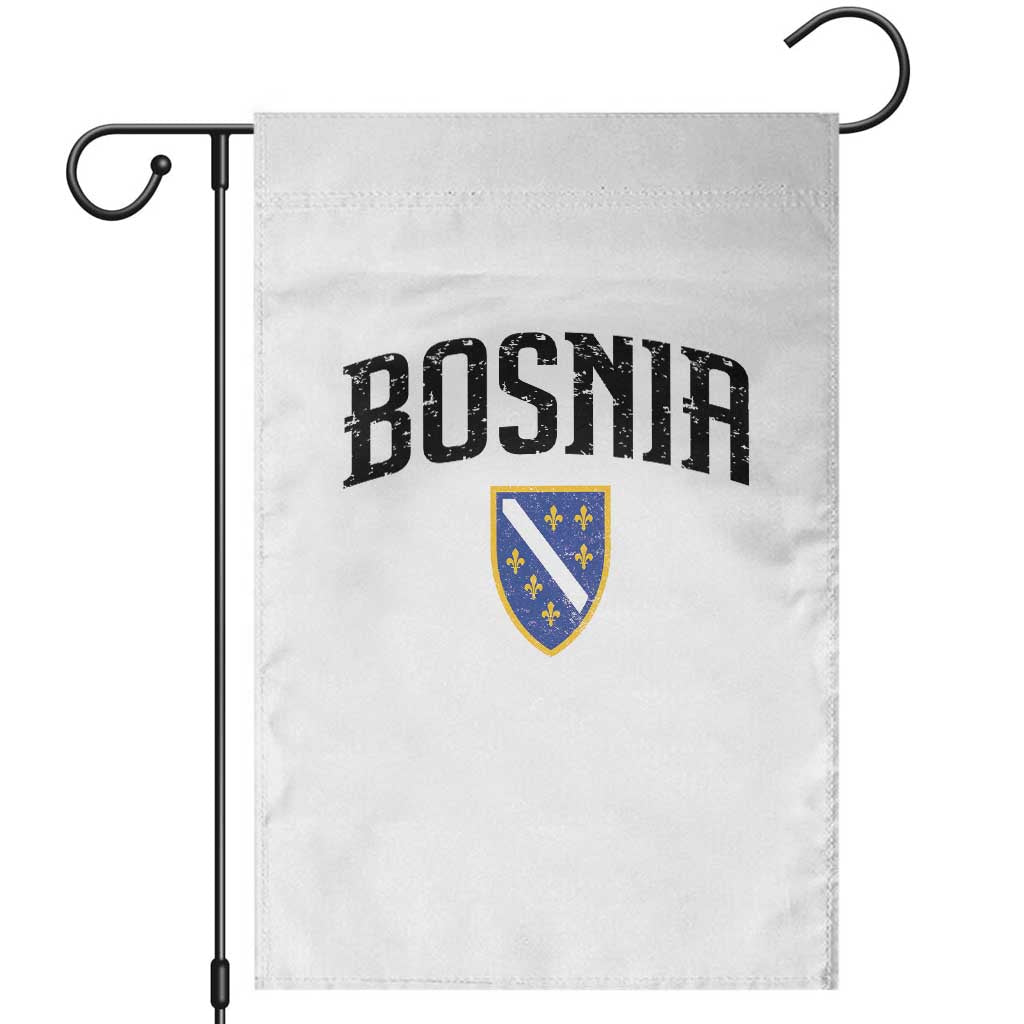 Vintage Bosnia Coat of Arms Minimalist Garden Flag Golden Lily Heritage Shield Graphic TS02 White Print Your Wear