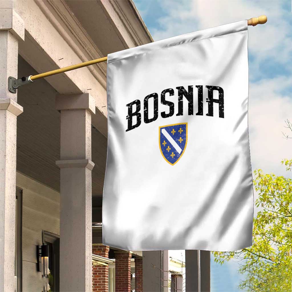 Vintage Bosnia Coat of Arms Minimalist Garden Flag Golden Lily Heritage Shield Graphic