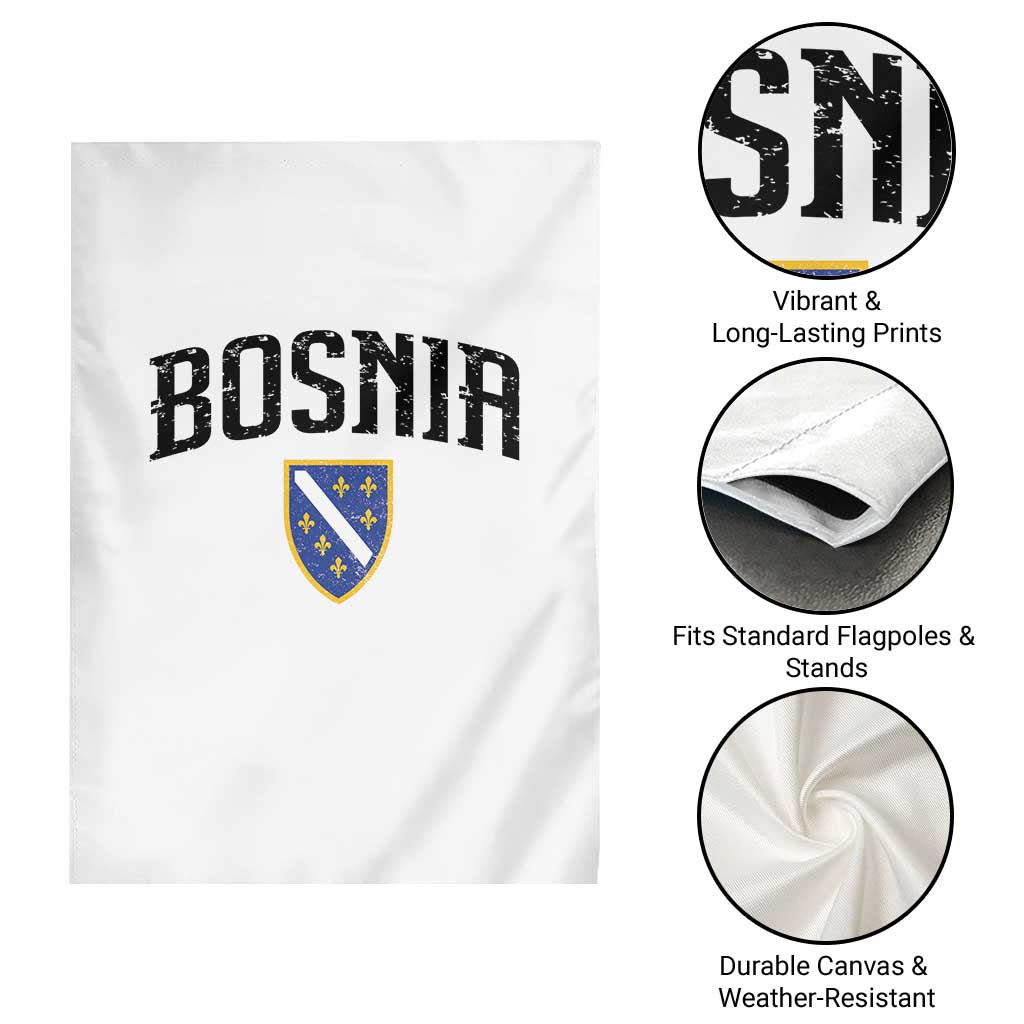 Vintage Bosnia Coat of Arms Minimalist Garden Flag Golden Lily Heritage Shield Graphic