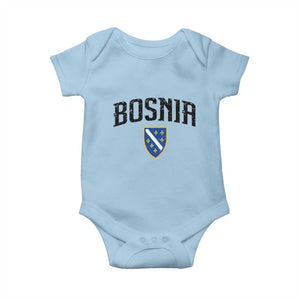 Vintage Bosnia Coat of Arms Minimalist Baby Onesie Golden Lily Heritage Shield Graphic TS02 Light Blue Print Your Wear