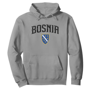 Vintage Bosnia Coat of Arms Minimalist Hoodie Golden Lily Heritage Shield Graphic TS02 Sport Gray Print Your Wear