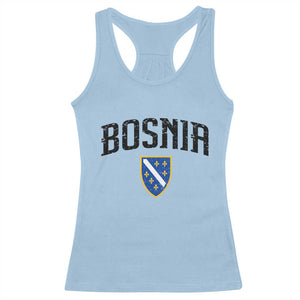 Vintage Bosnia Coat of Arms Minimalist Racerback Tank Top Golden Lily Heritage Shield Graphic TS02 Light Blue Print Your Wear
