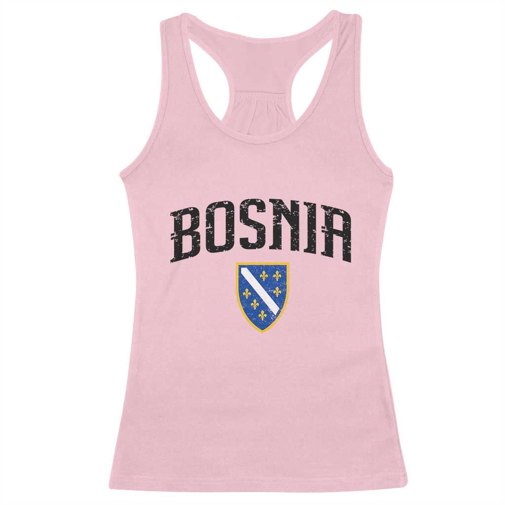 Vintage Bosnia Coat of Arms Minimalist Racerback Tank Top Golden Lily Heritage Shield Graphic TS02 Light Pink Print Your Wear
