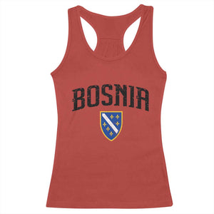 Vintage Bosnia Coat of Arms Minimalist Racerback Tank Top Golden Lily Heritage Shield Graphic TS02 Red Print Your Wear