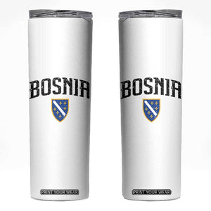 Vintage Bosnia Coat of Arms Minimalist Skinny Tumbler Golden Lily Heritage Shield Graphic