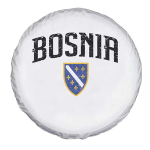 Vintage Bosnia Coat of Arms Minimalist Spare Tire Cover Golden Lily Heritage Shield Graphic