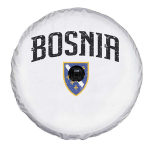 Vintage Bosnia Coat of Arms Minimalist Spare Tire Cover Golden Lily Heritage Shield Graphic